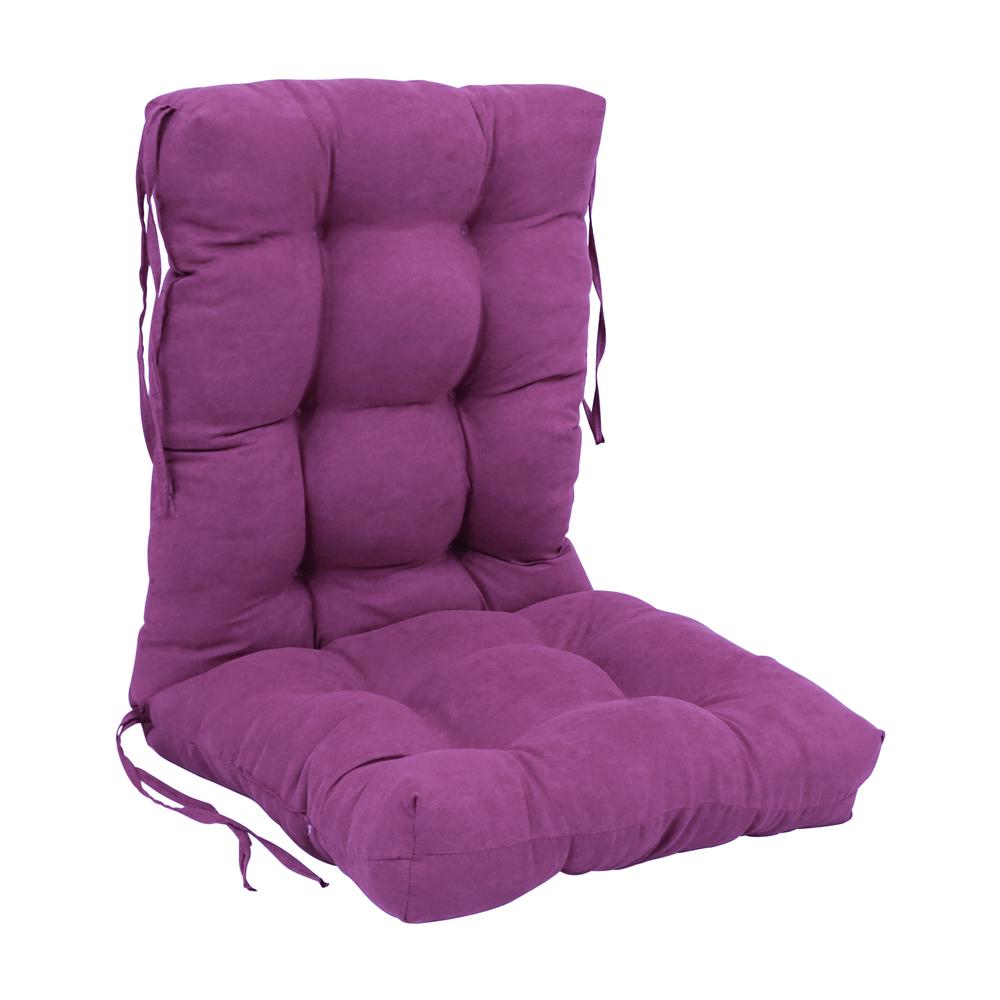 18-inch by 38-inch Solid Microsuede Tufted Chair Cushion. Picture 1
