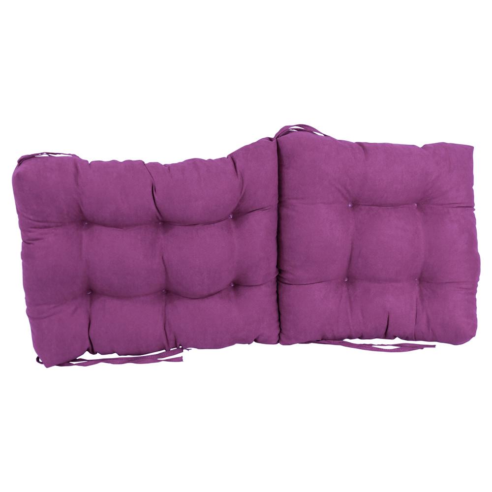 18-inch by 38-inch Solid Microsuede Tufted Chair Cushion. Picture 2