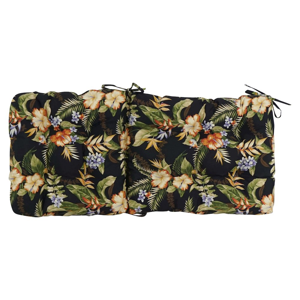 18-inch by 38-inch Spun Polyester Patterned Outdoor Tufted Chair Cushion. Picture 3