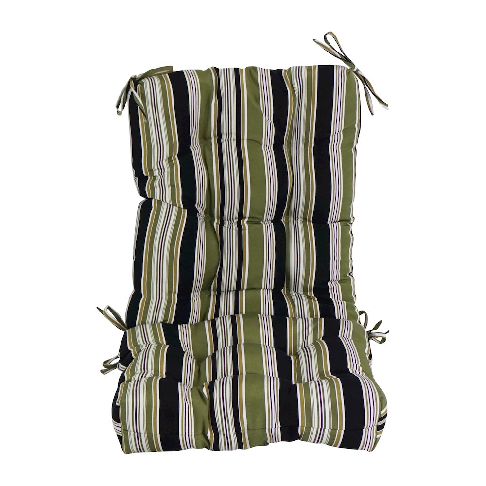 18-inch by 38-inch Spun Polyester Patterned Outdoor Tufted Chair Cushion. Picture 2