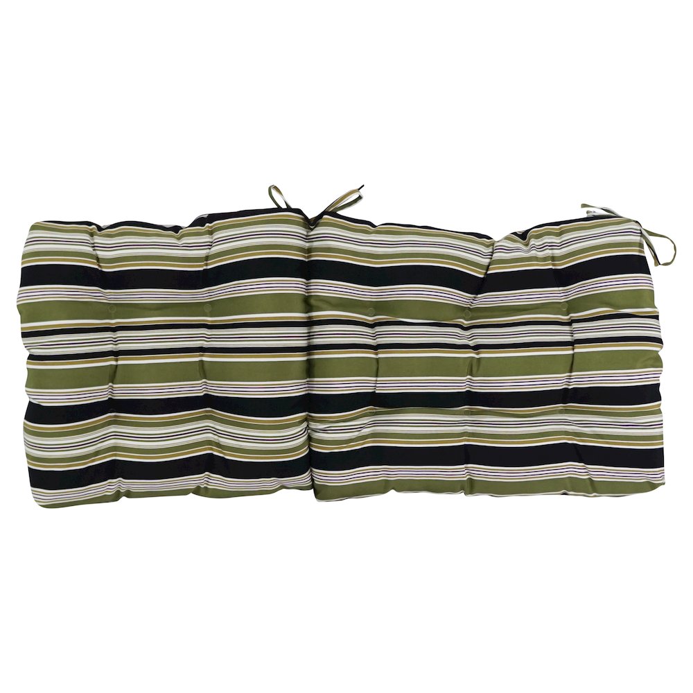 18-inch by 38-inch Spun Polyester Patterned Outdoor Tufted Chair Cushion. Picture 3