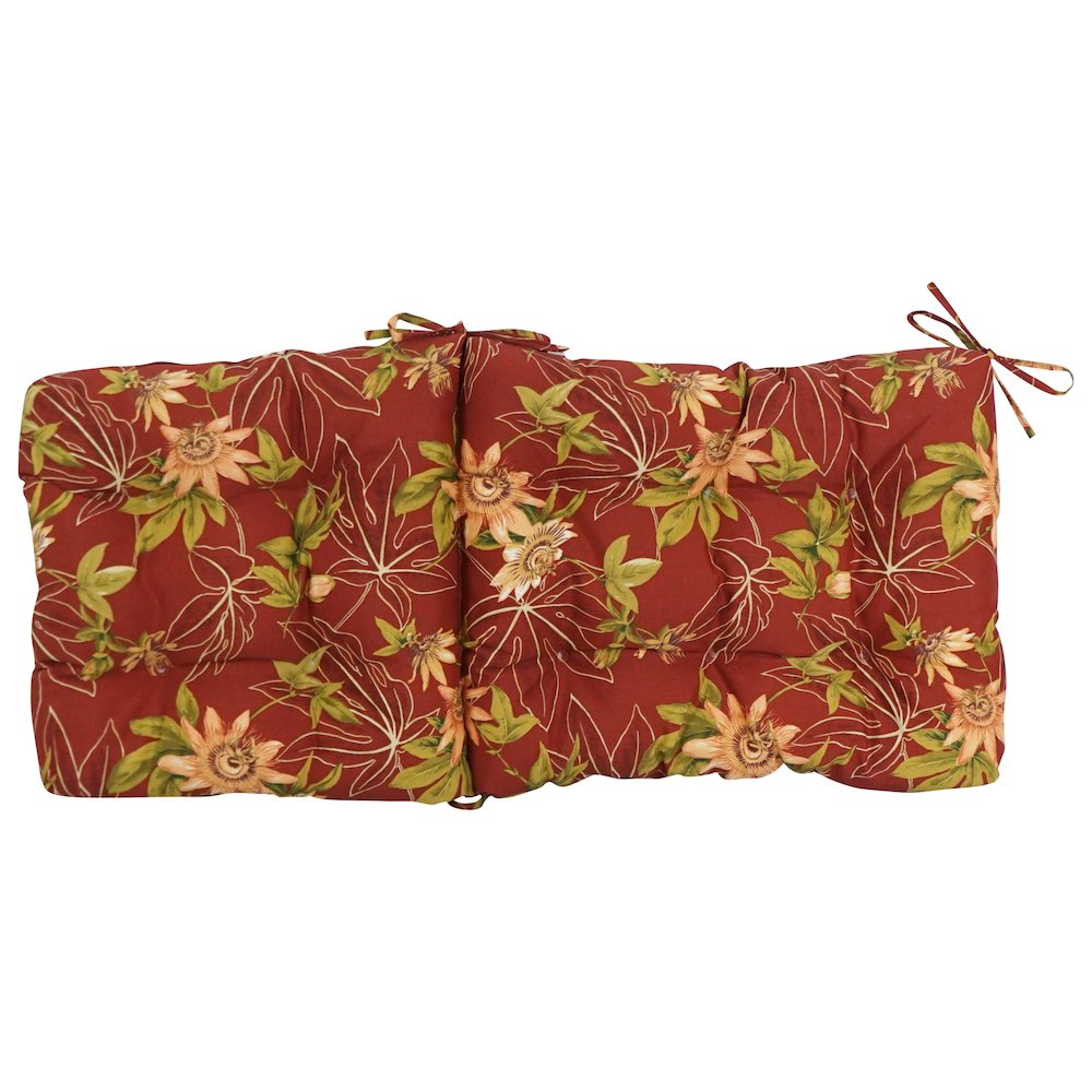 18-inch by 38-inch Spun Polyester Patterned Outdoor Tufted Chair Cushion. Picture 3