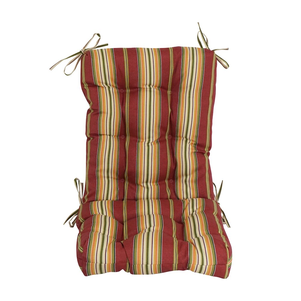 18-inch by 38-inch Spun Polyester Patterned Outdoor Tufted Chair Cushion. Picture 2