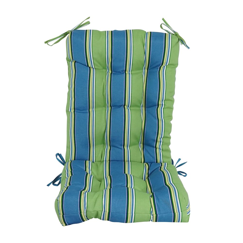 18-inch by 38-inch Spun Polyester Patterned Outdoor Tufted Chair Cushion. Picture 2