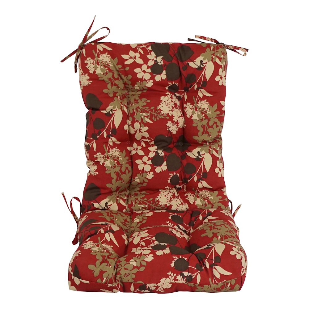 18-inch by 38-inch Spun Polyester Patterned Outdoor Tufted Chair Cushion. Picture 2