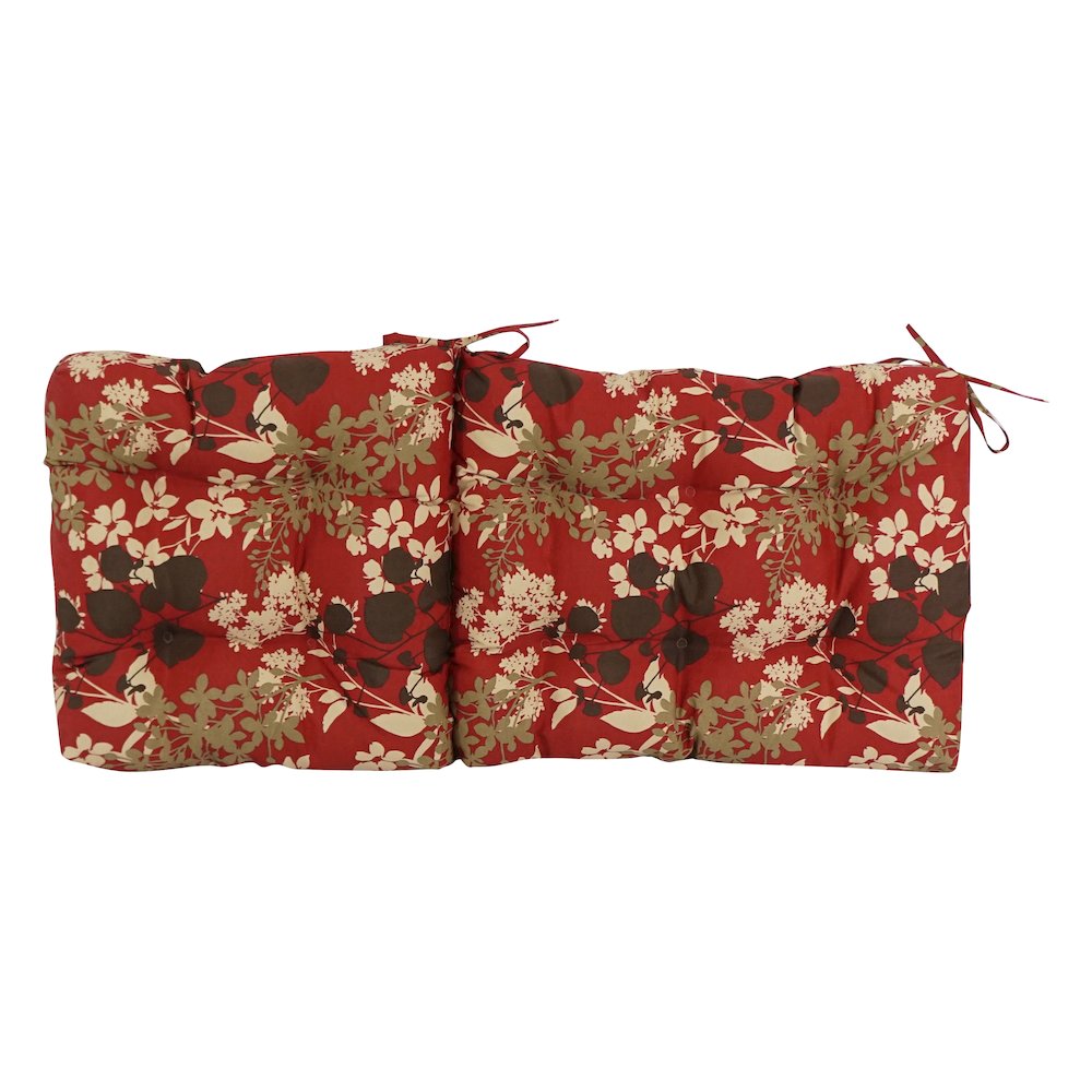18-inch by 38-inch Spun Polyester Patterned Outdoor Tufted Chair Cushion. Picture 3