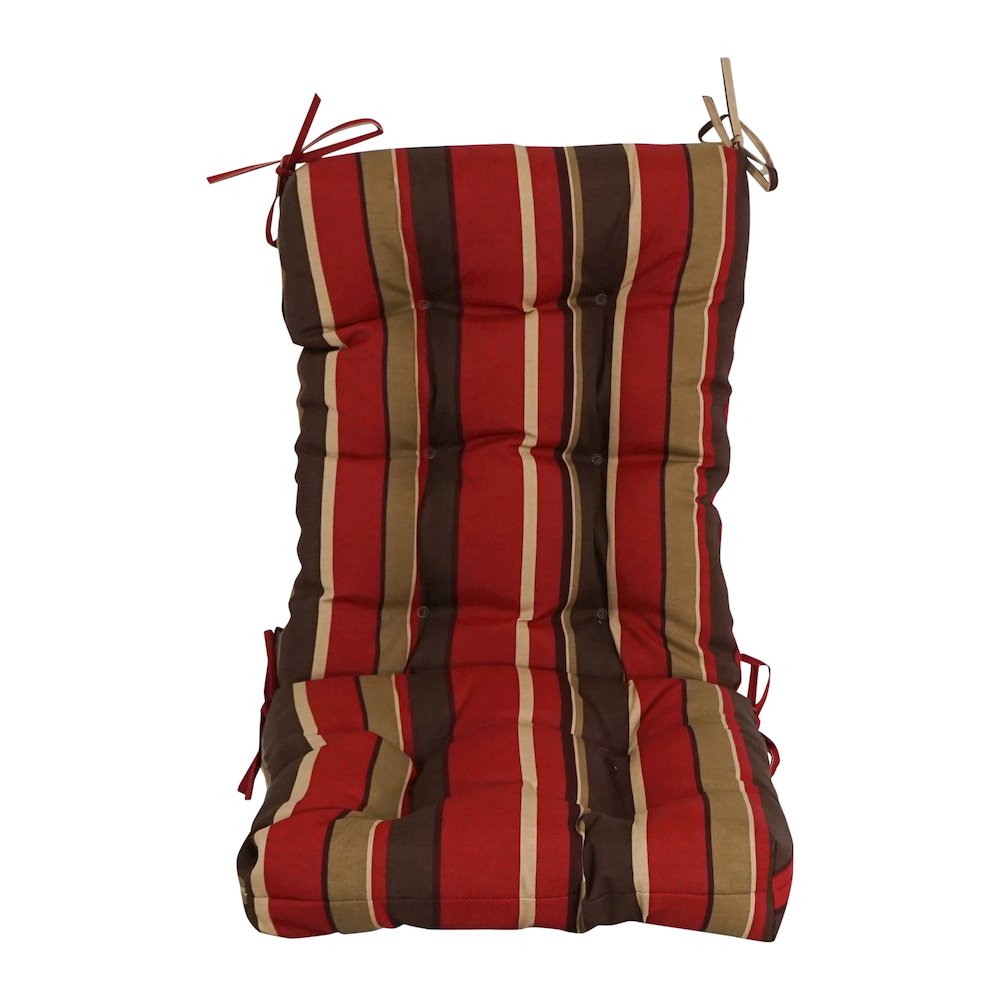 18-inch by 38-inch Spun Polyester Patterned Outdoor Tufted Chair Cushion. Picture 1