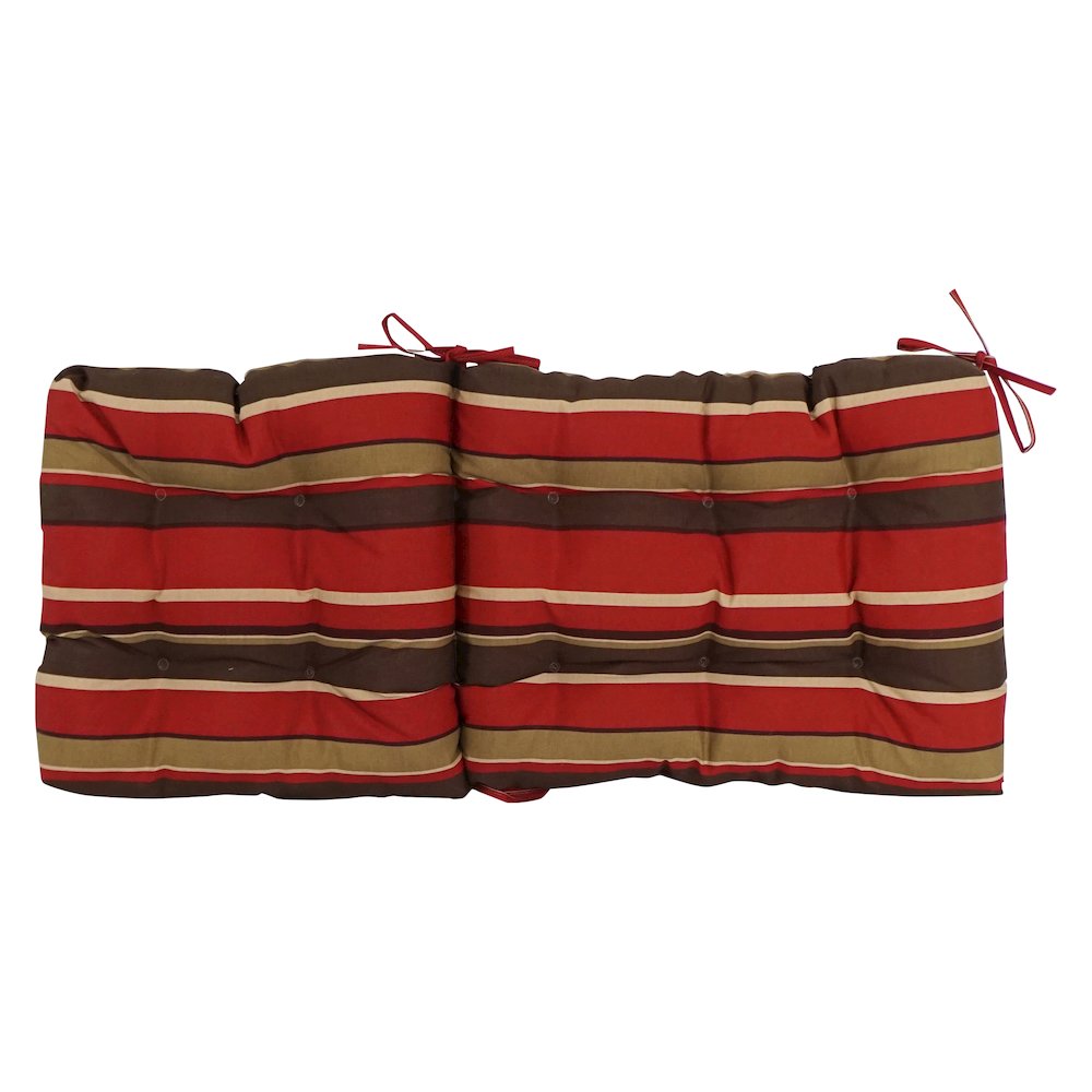 18-inch by 38-inch Spun Polyester Patterned Outdoor Tufted Chair Cushion. Picture 2