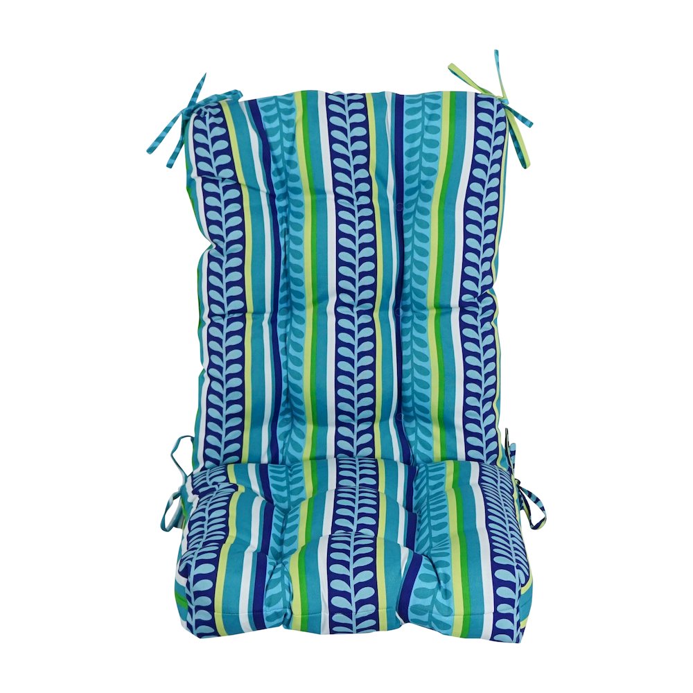 18-inch by 38-inch Spun Polyester Patterned Outdoor Tufted Chair Cushion. Picture 2