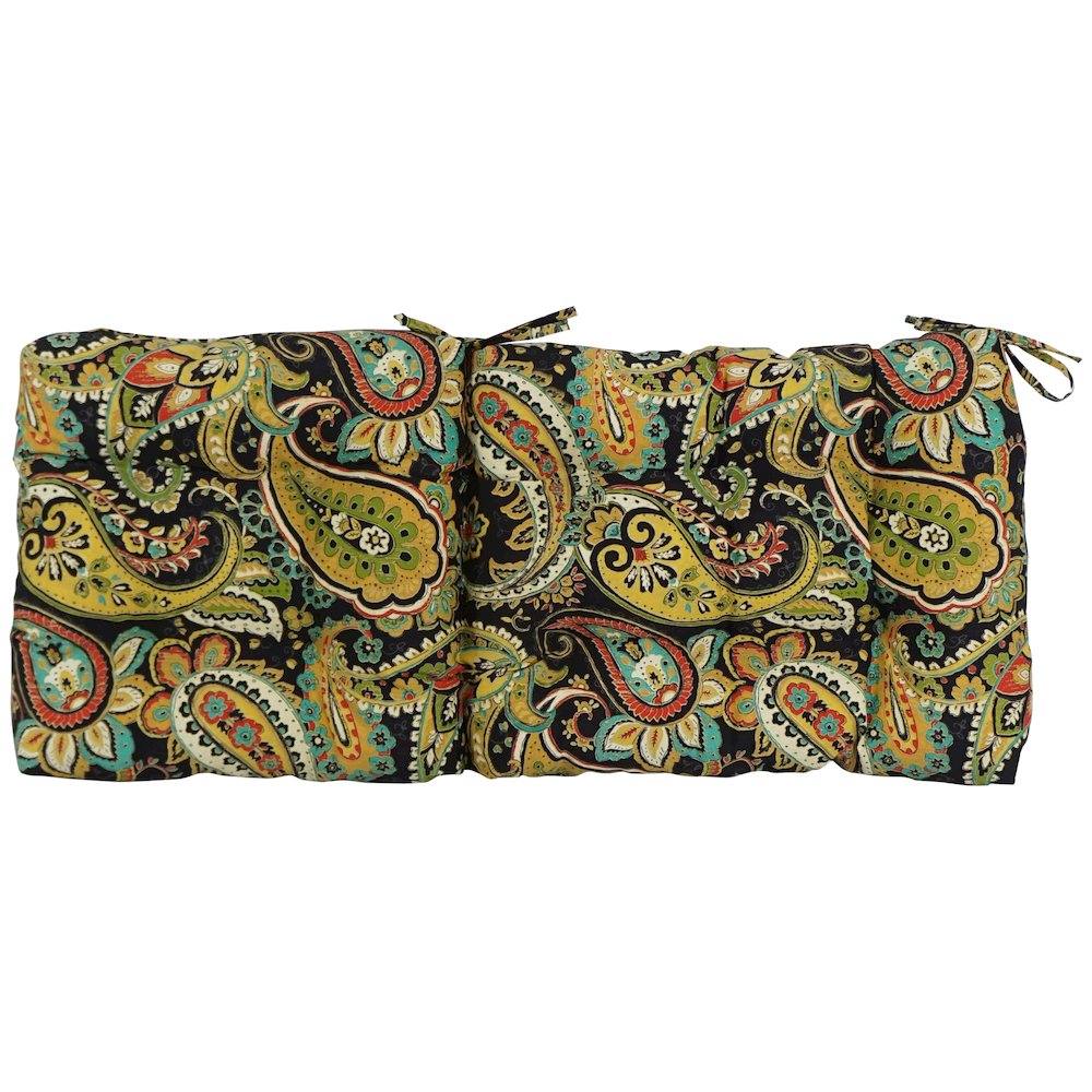 18-inch by 38-inch Spun Polyester Patterned Outdoor Tufted Chair Cushion. Picture 3