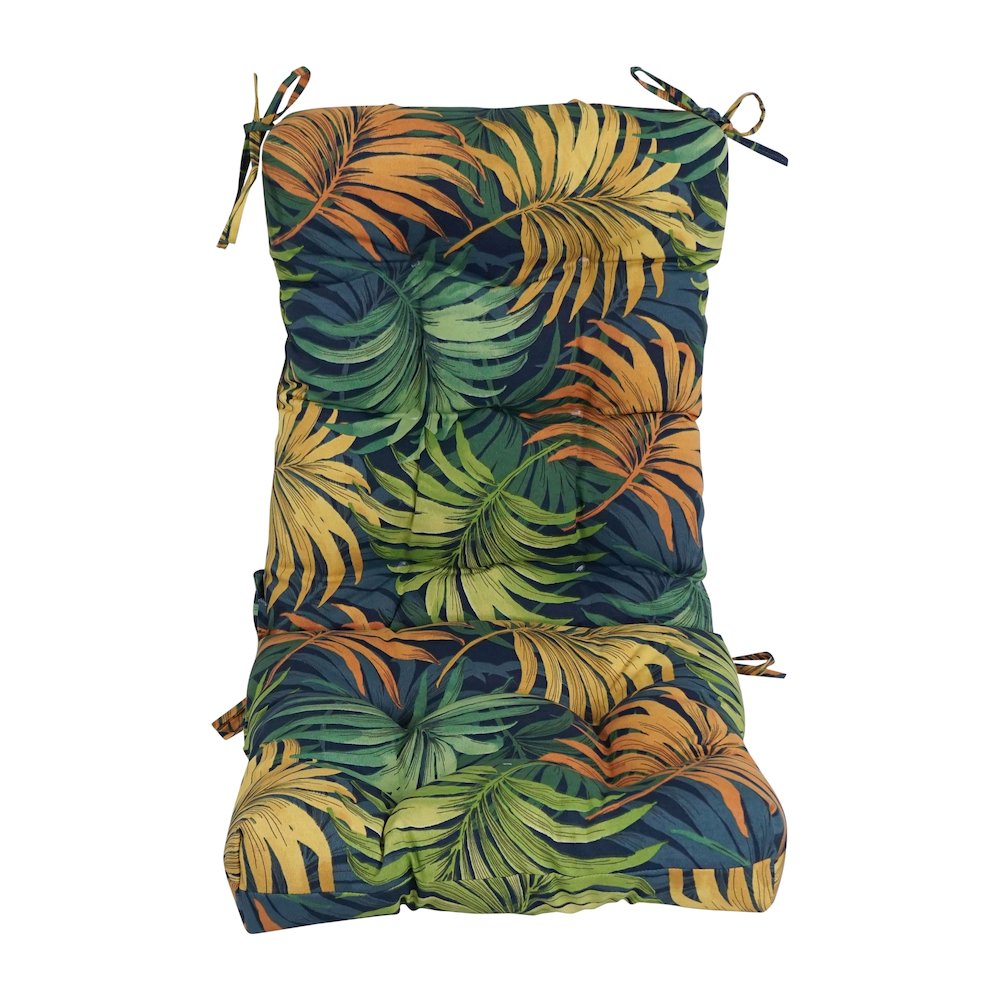 18-inch by 38-inch Spun Polyester Patterned Outdoor Tufted Chair Cushion. Picture 2