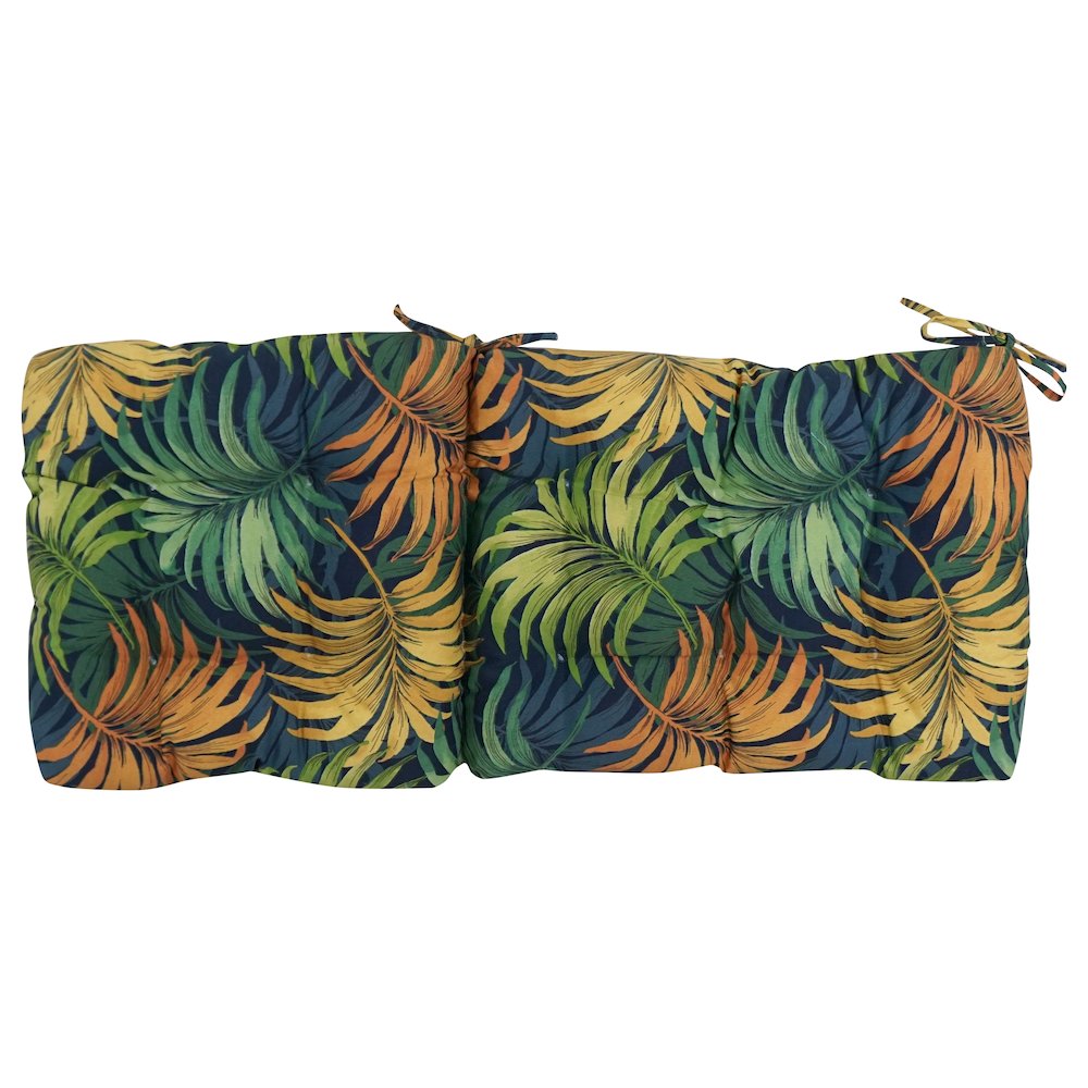 18-inch by 38-inch Spun Polyester Patterned Outdoor Tufted Chair Cushion. Picture 3