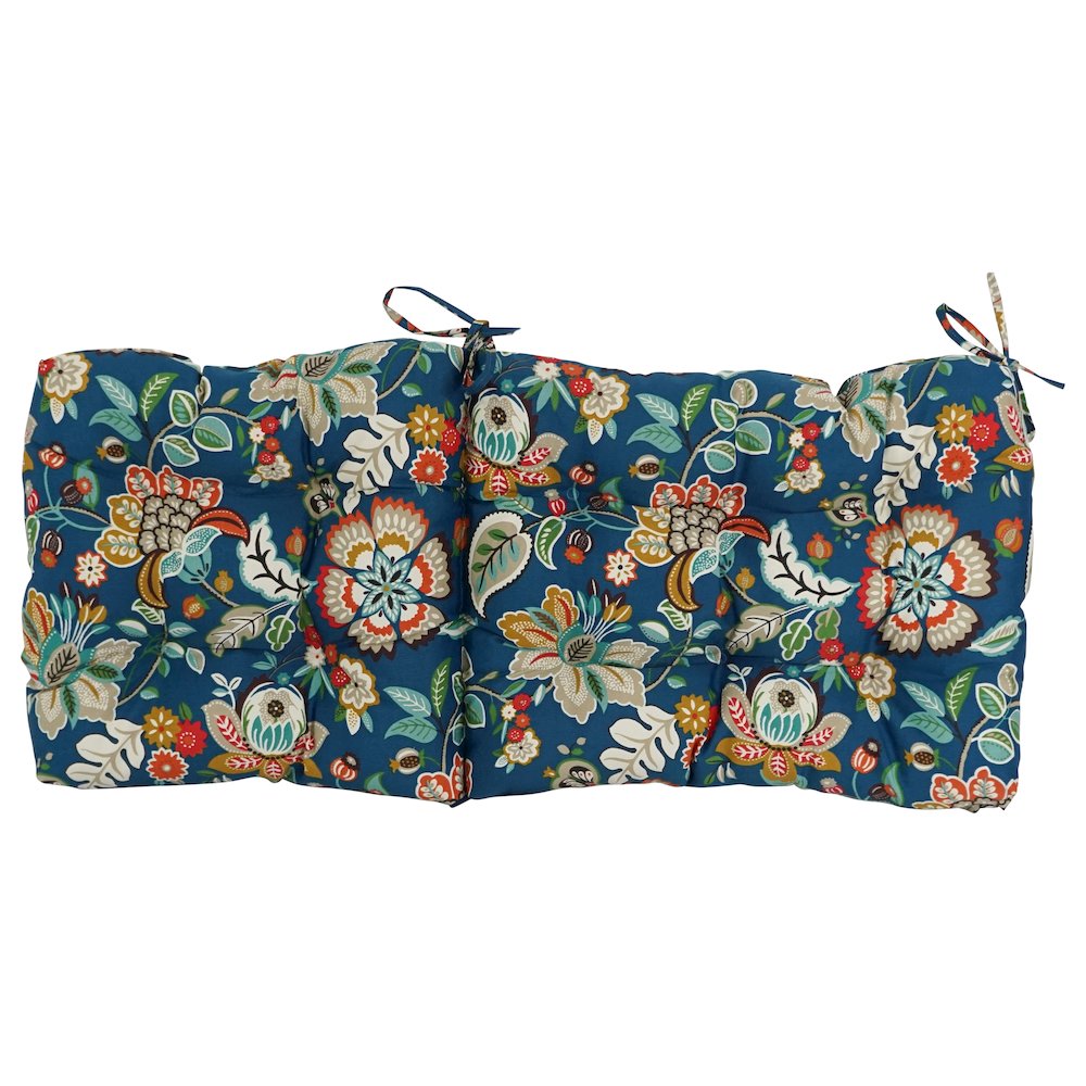 18-inch by 38-inch Spun Polyester Patterned Outdoor Tufted Chair Cushion. Picture 3