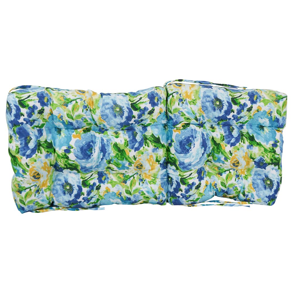 18-inch by 38-inch Spun Polyester Patterned Outdoor Tufted Chair Cushion. Picture 2