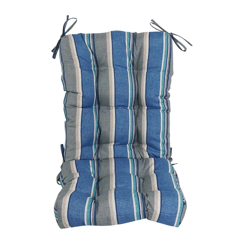 18-inch by 38-inch Spun Polyester Patterned Outdoor Tufted Chair Cushion. Picture 2
