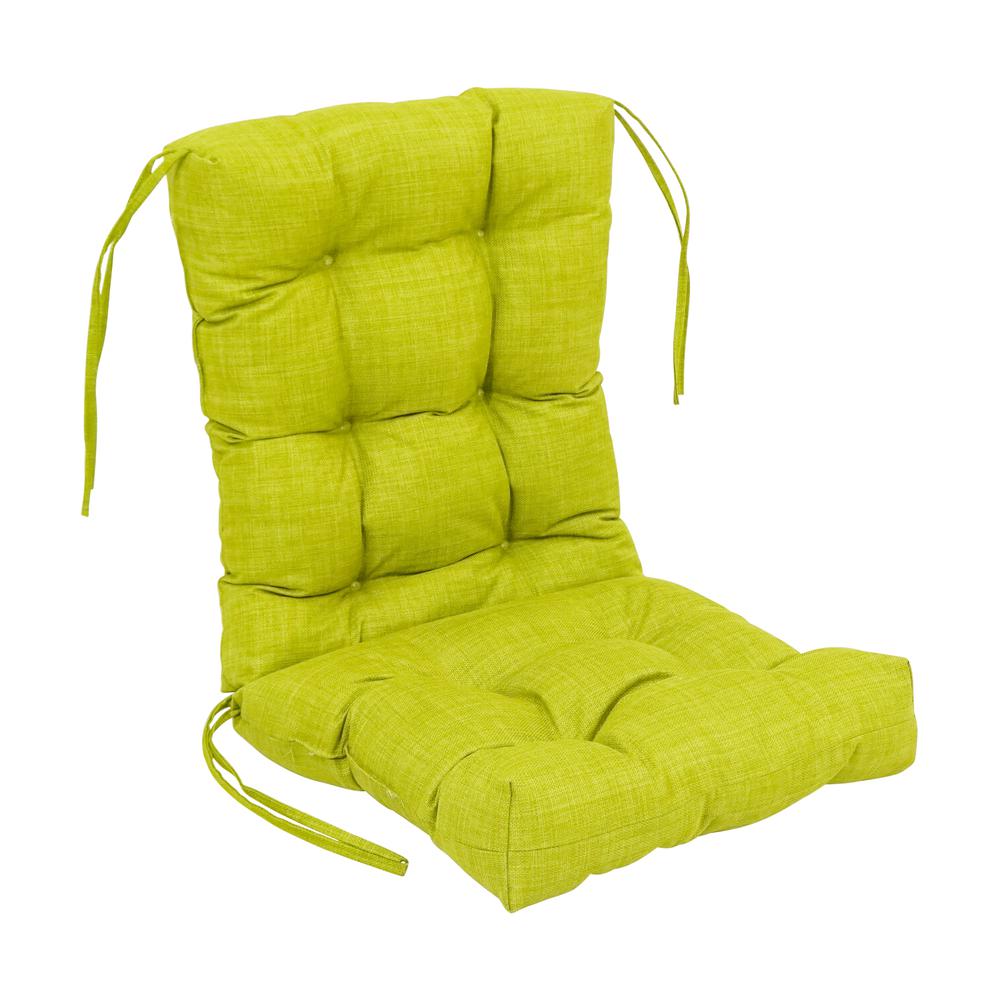 18-inch by 38-inch Spun Polyester Solid Outdoor Tufted Chair Cushion. Picture 1