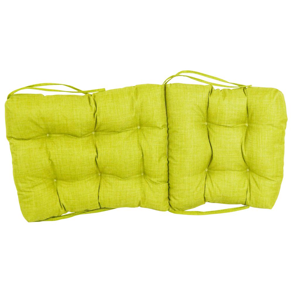18-inch by 38-inch Spun Polyester Solid Outdoor Tufted Chair Cushion. Picture 2