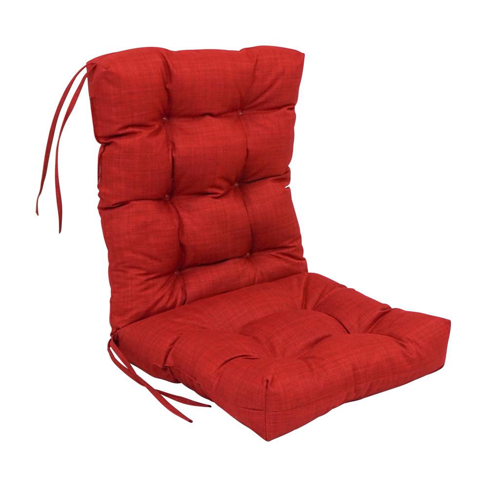 18-inch by 38-inch Spun Polyester Solid Outdoor Tufted Chair Cushion. Picture 1