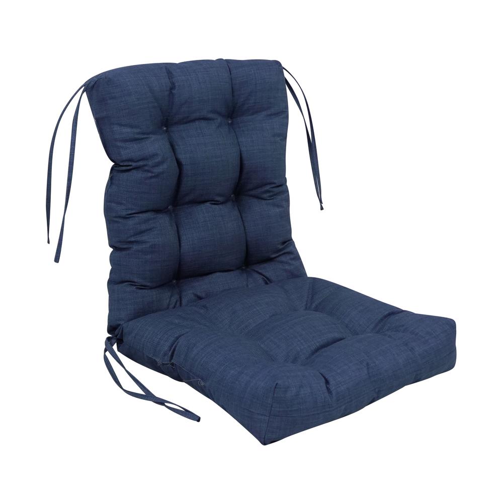 18-inch by 38-inch Spun Polyester Solid Outdoor Tufted Chair Cushion. Picture 1