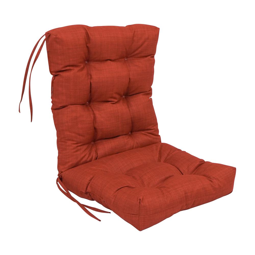 18-inch by 38-inch Spun Polyester Solid Outdoor Tufted Chair Cushion. Picture 1