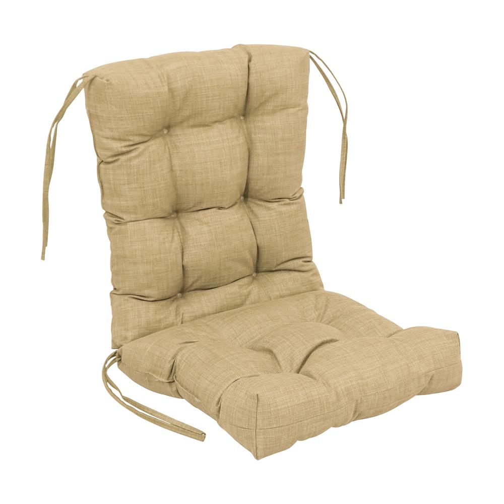 18-inch by 38-inch Spun Polyester Solid Outdoor Tufted Chair Cushion. Picture 1