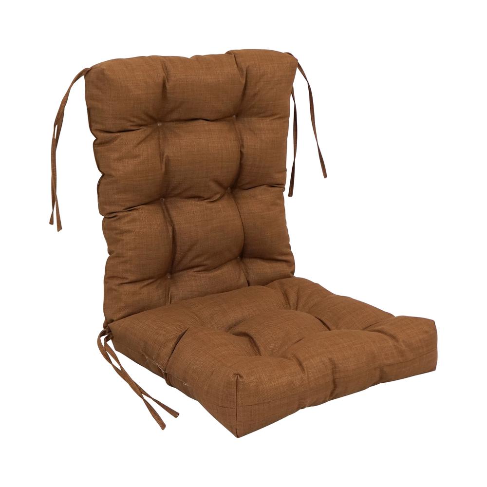 18-inch by 38-inch Spun Polyester Solid Outdoor Tufted Chair Cushion. Picture 1
