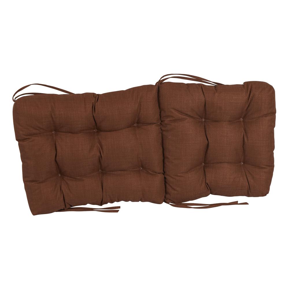 18-inch by 38-inch Spun Polyester Solid Outdoor Tufted Chair Cushion. Picture 2