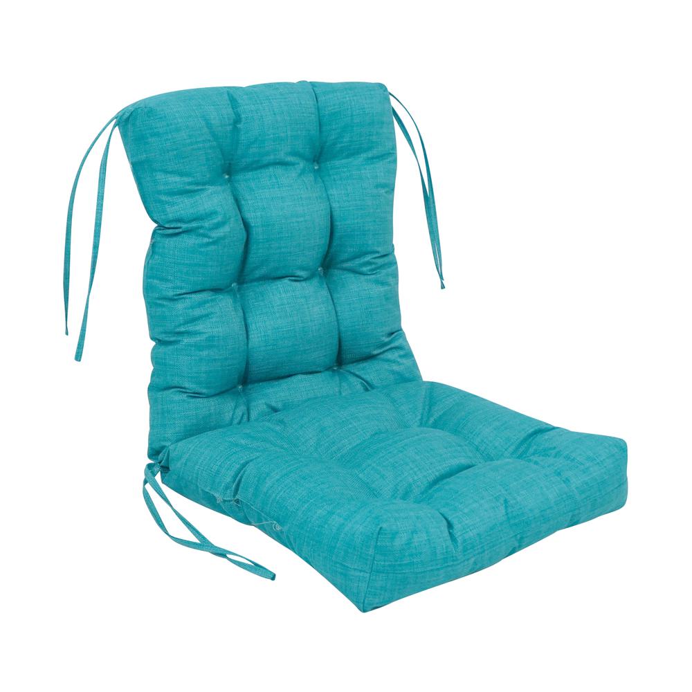 18-inch by 38-inch Spun Polyester Solid Outdoor Tufted Chair Cushion. Picture 1