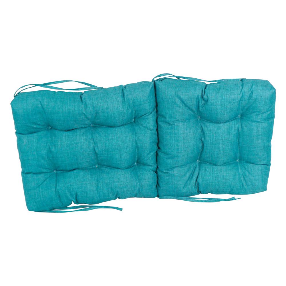 18-inch by 38-inch Spun Polyester Solid Outdoor Tufted Chair Cushion. Picture 2