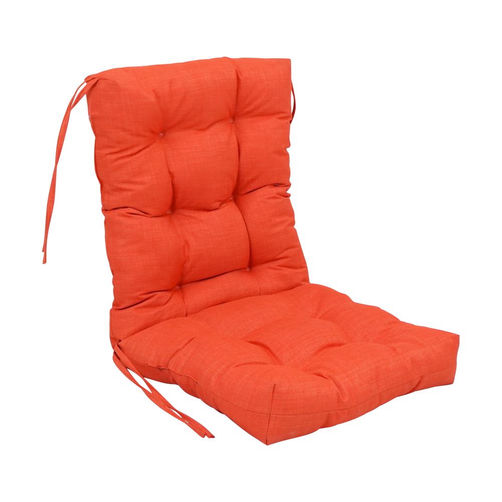 18-inch by 38-inch Spun Polyester Solid Outdoor Tufted Chair Cushion. Picture 1