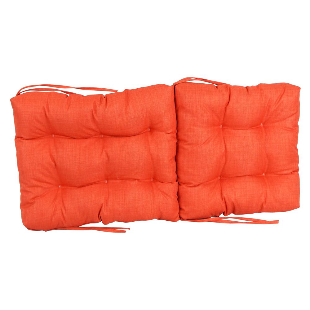 18-inch by 38-inch Spun Polyester Solid Outdoor Tufted Chair Cushion. Picture 2