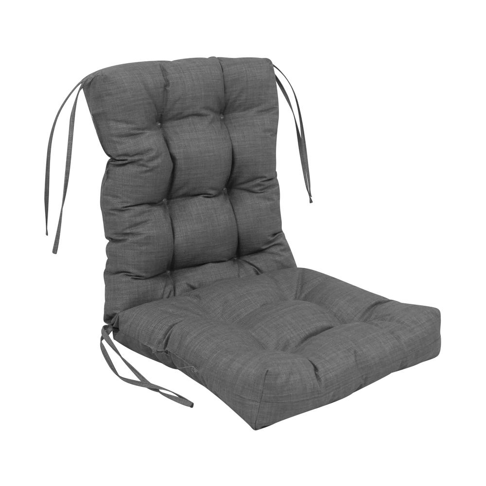 18-inch by 38-inch Spun Polyester Solid Outdoor Tufted Chair Cushion. Picture 1