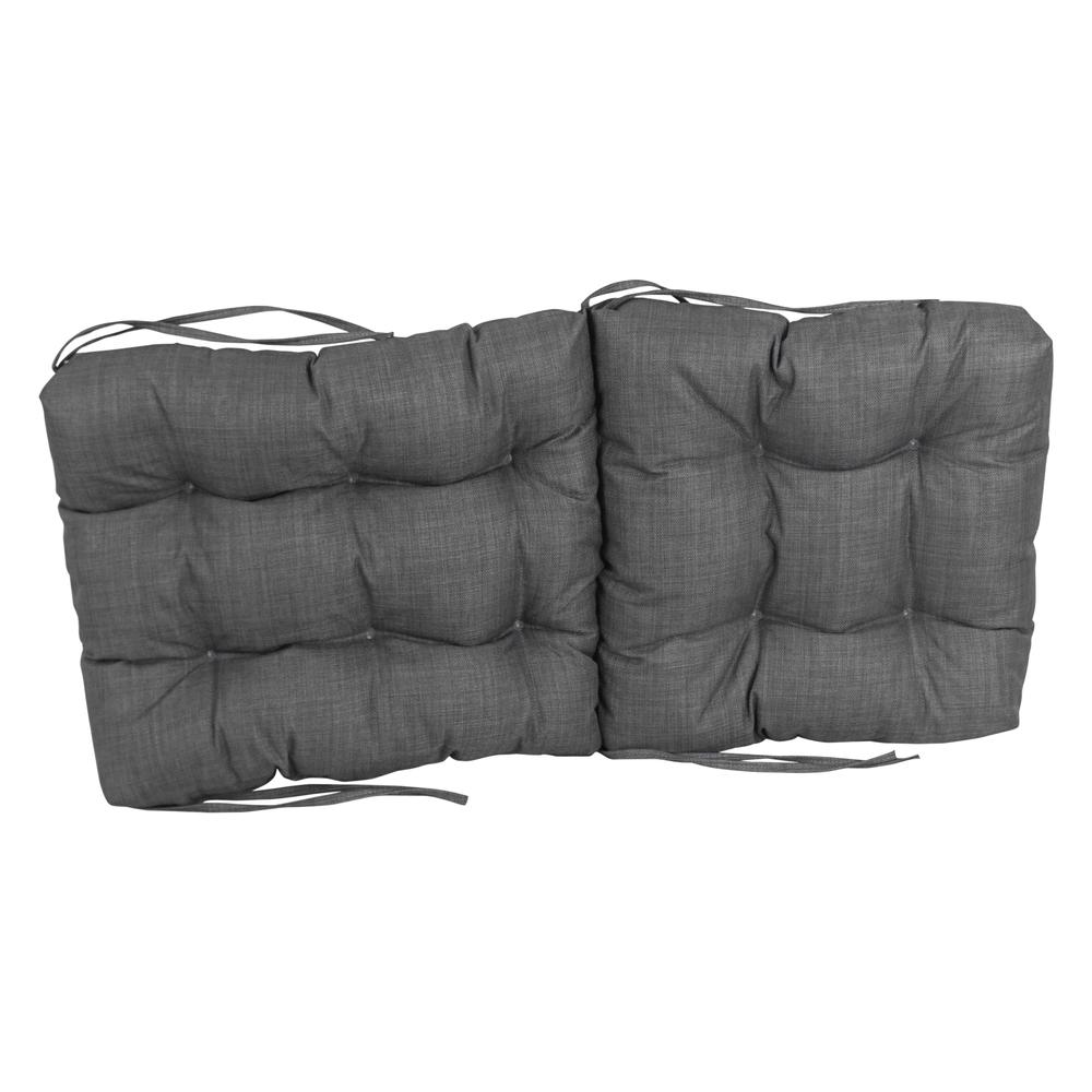 18-inch by 38-inch Spun Polyester Solid Outdoor Tufted Chair Cushion. Picture 2