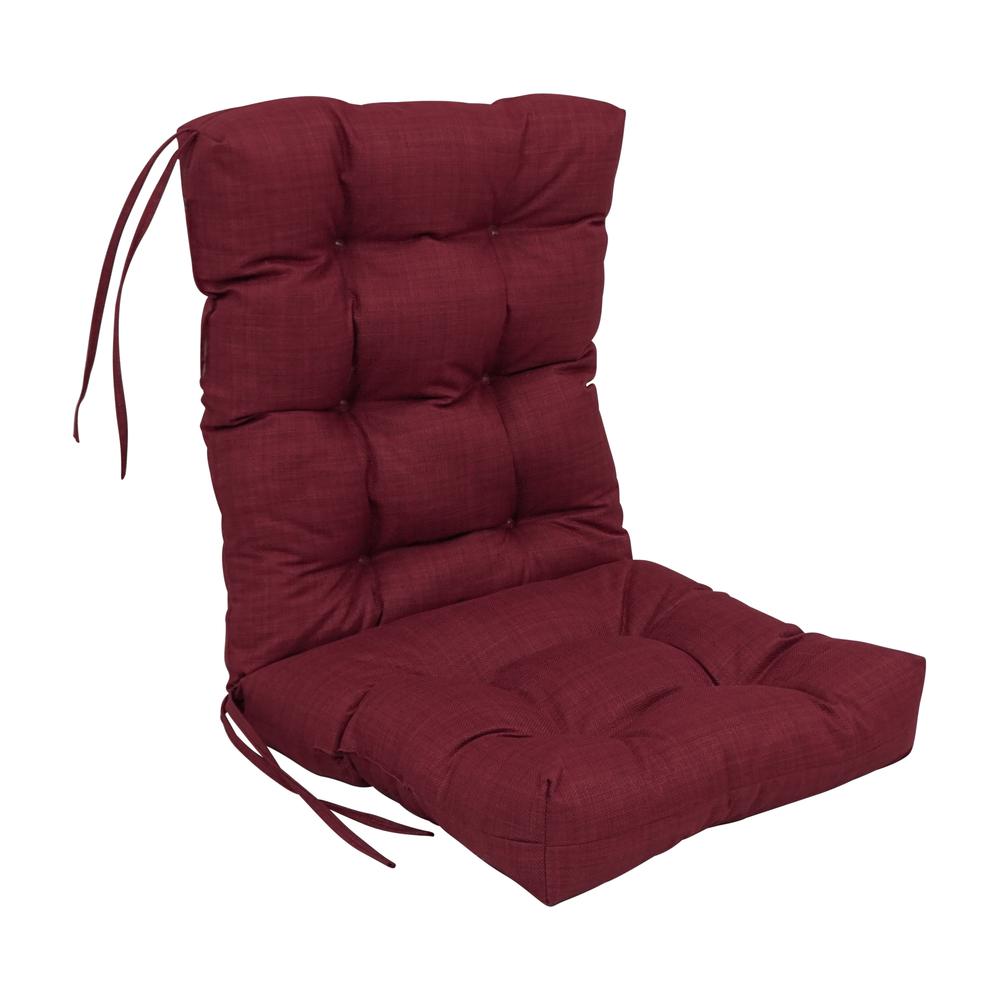 18-inch by 38-inch Spun Polyester Solid Outdoor Tufted Chair Cushion. Picture 1