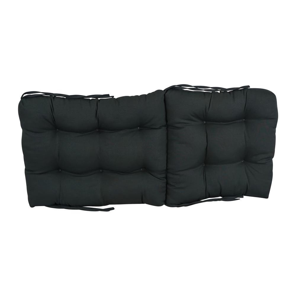 18-inch by 38-inch Solid Twill Tufted Chair Cushion. Picture 2