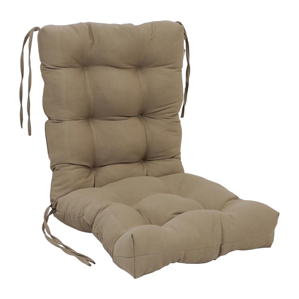 18-inch by 38-inch Solid Twill Tufted Chair Cushion. Picture 1