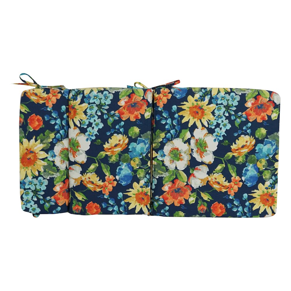 18-inch by 38-inch Spun Polyester Patterned Outdoor Squared Chair Cushion. Picture 2