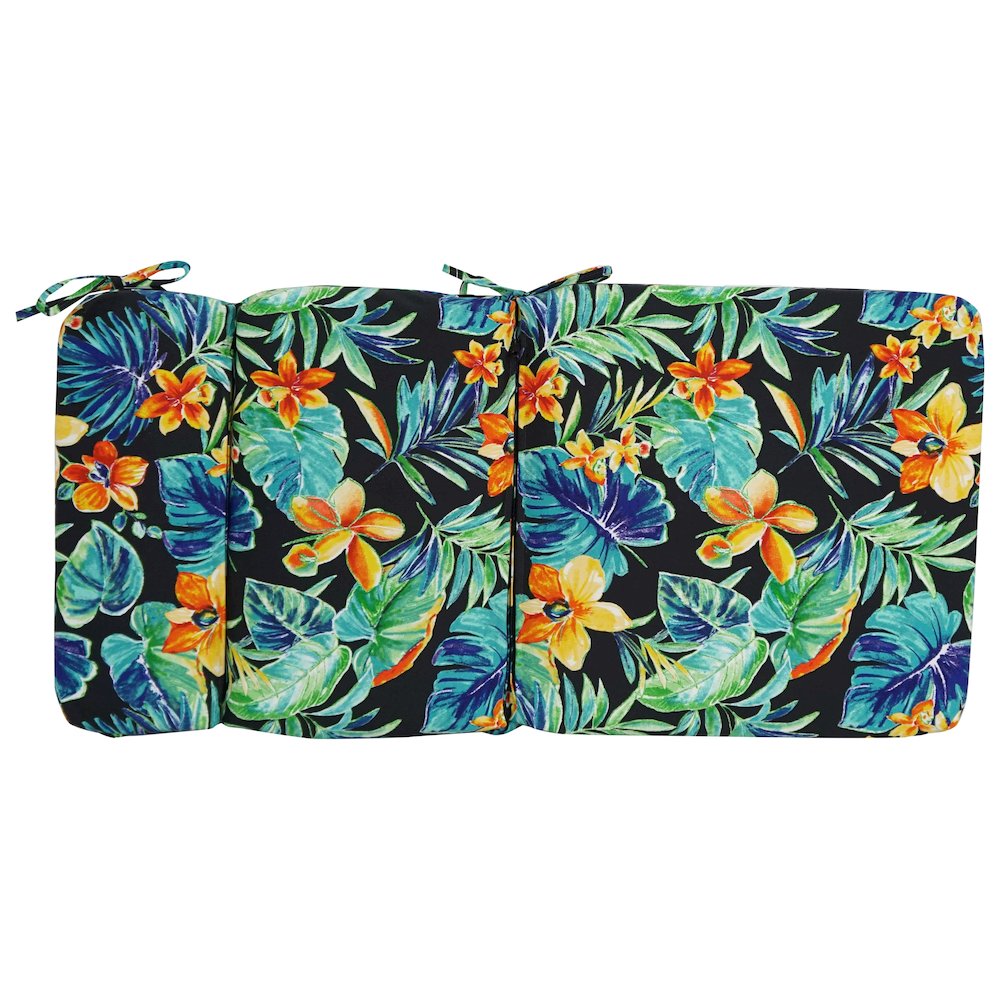 18-inch by 38-inch Spun Polyester Patterned Outdoor Squared Chair Cushion. Picture 2