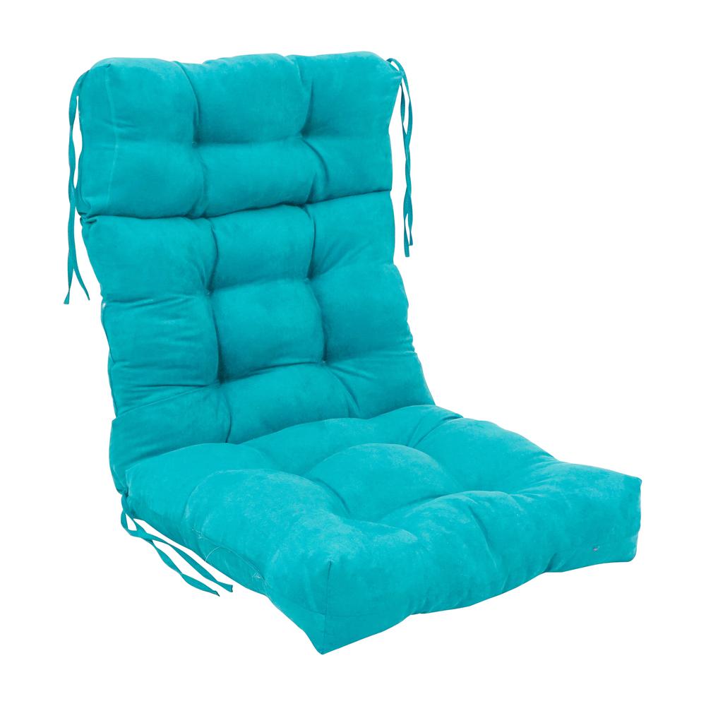 20-inch by 42-inch Solid Microsuede Tufted Chair Cushion. Picture 1