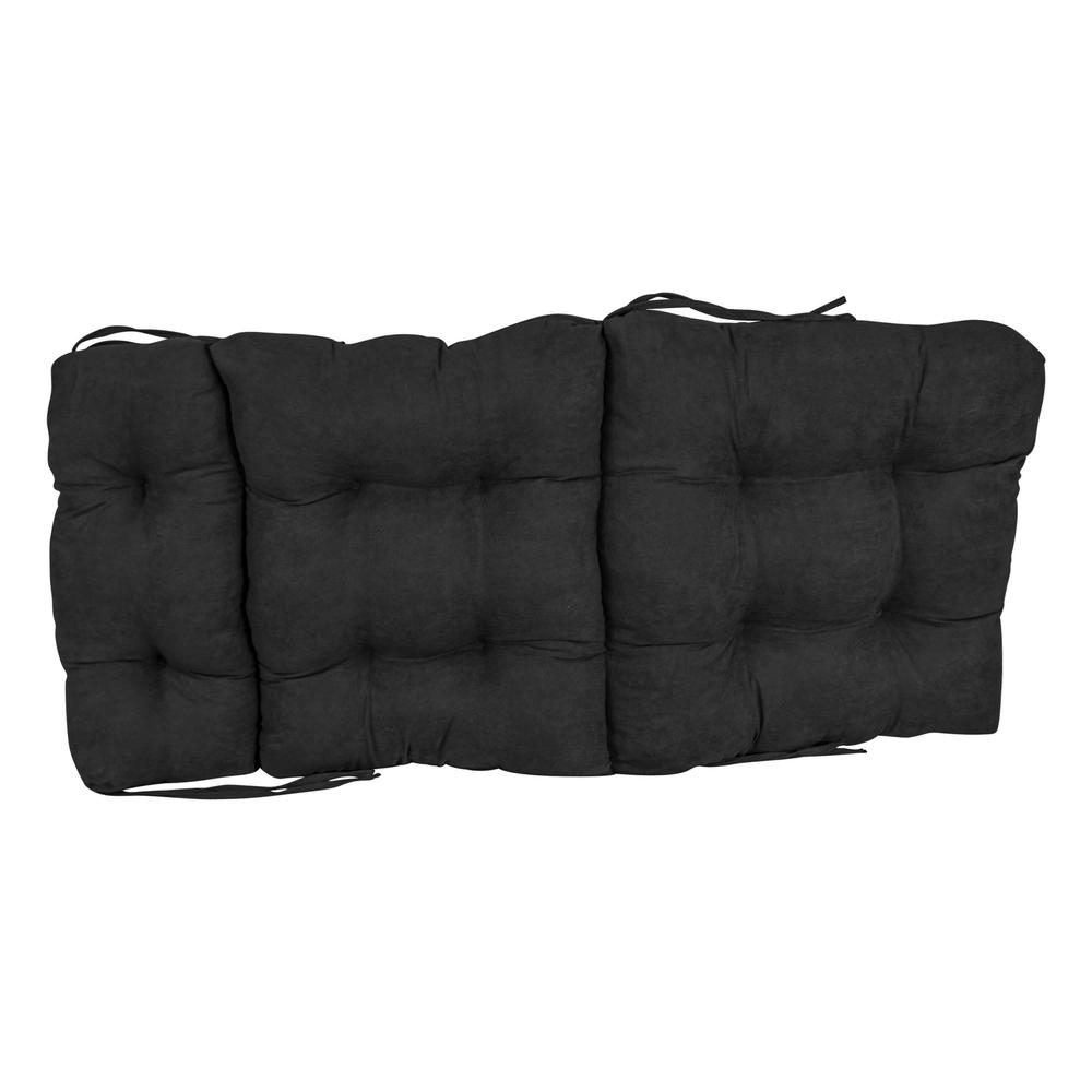 20-inch by 42-inch Solid Microsuede Tufted Chair Cushion. Picture 2