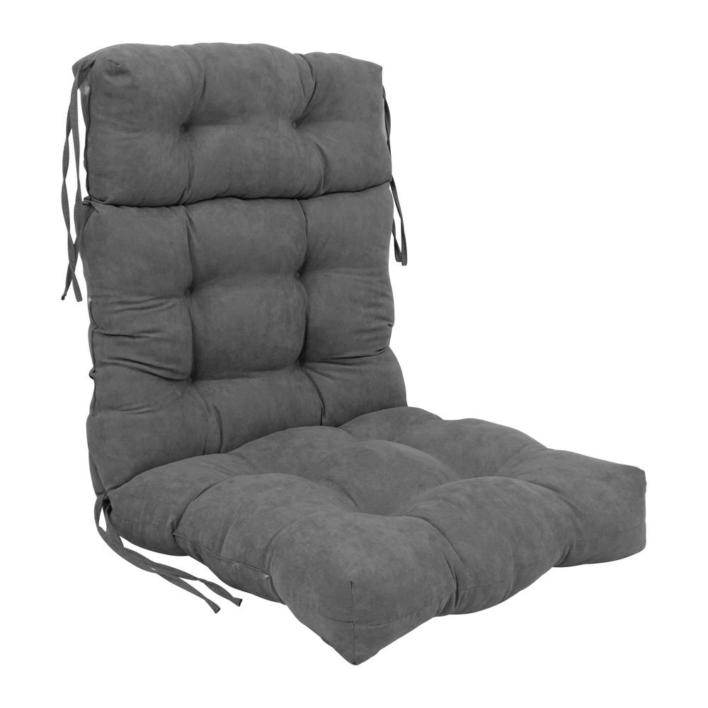 20-inch by 42-inch Solid Microsuede Tufted Chair Cushion. Picture 1