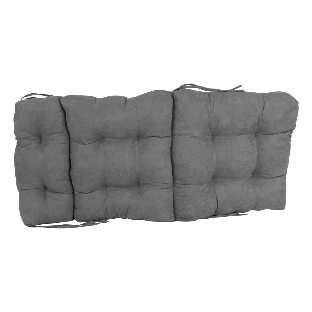 20-inch by 42-inch Solid Microsuede Tufted Chair Cushion. Picture 2