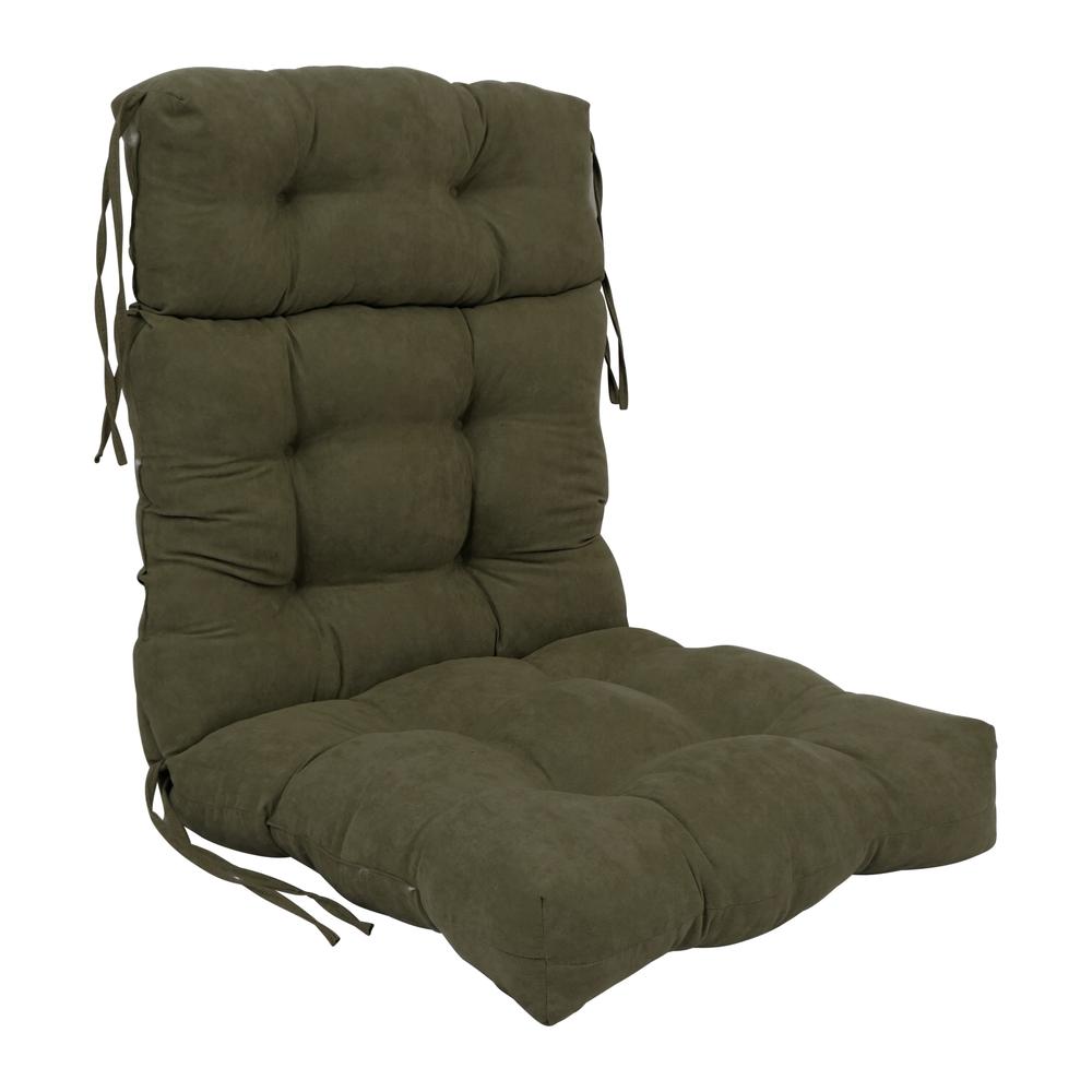 20-inch by 42-inch Solid Microsuede Tufted Chair Cushion. Picture 1
