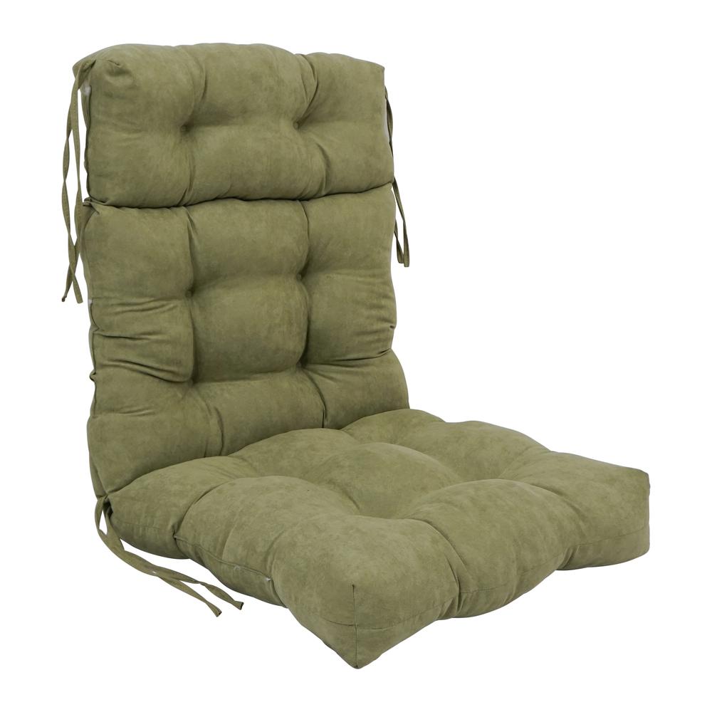 20-inch by 42-inch Solid Microsuede Tufted Chair Cushion. Picture 1