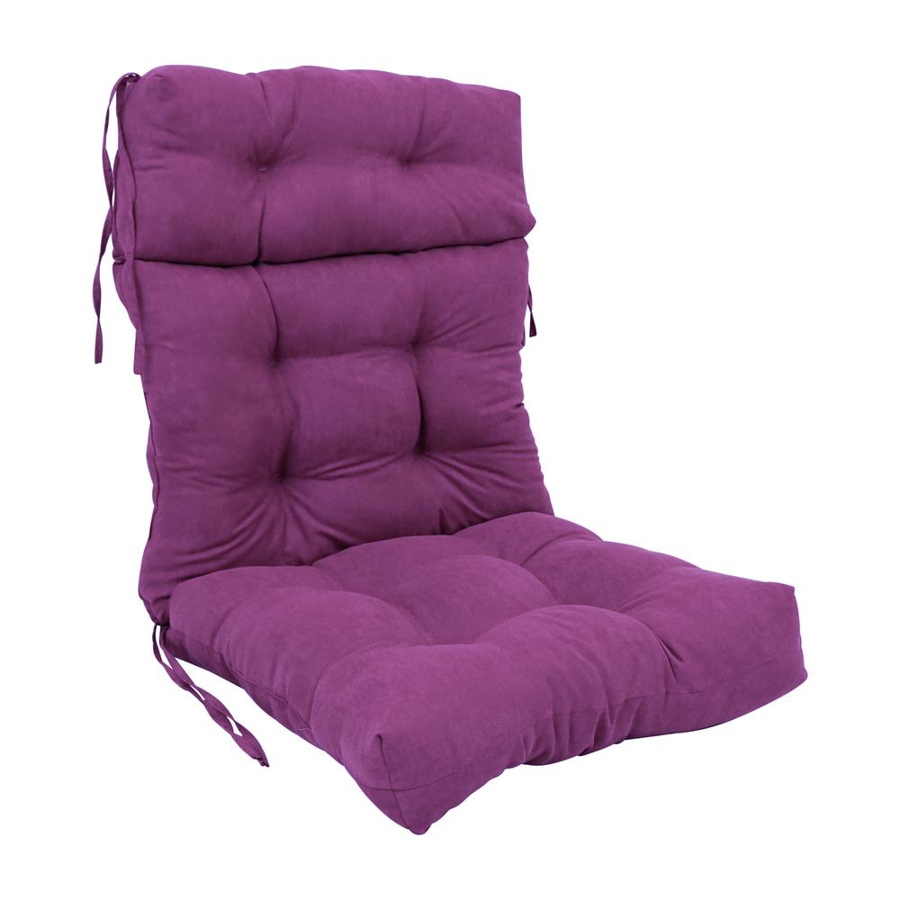 20-inch by 42-inch Solid Microsuede Tufted Chair Cushion. Picture 1