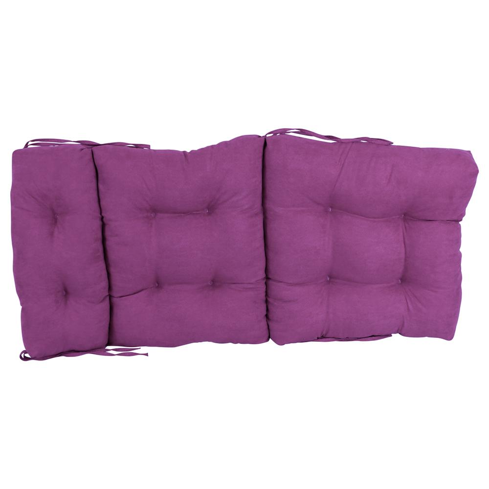 20-inch by 42-inch Solid Microsuede Tufted Chair Cushion. Picture 2