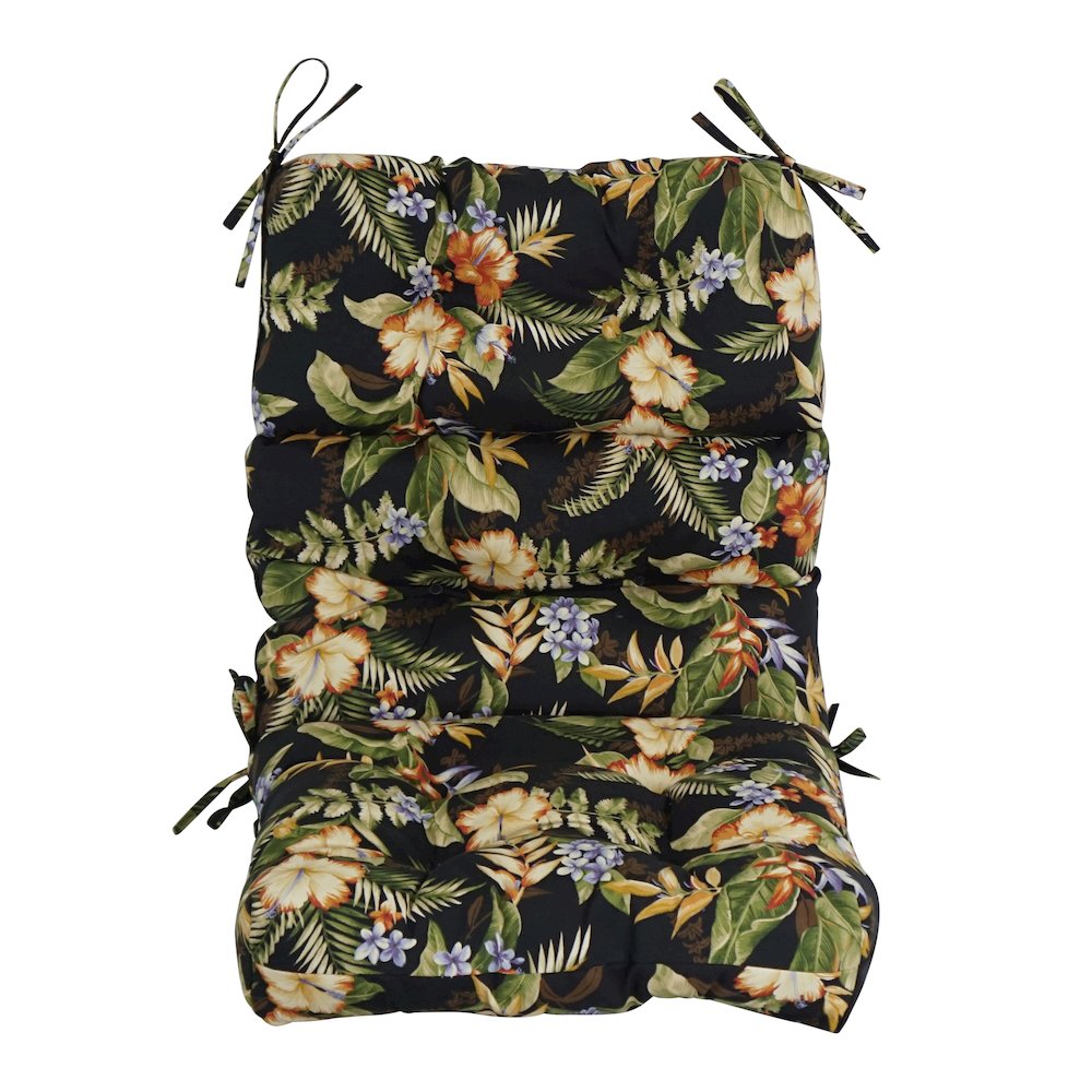 20-inch by 42-inch Spun Polyester Patterned Outdoor Tufted Chair Cushion. Picture 2