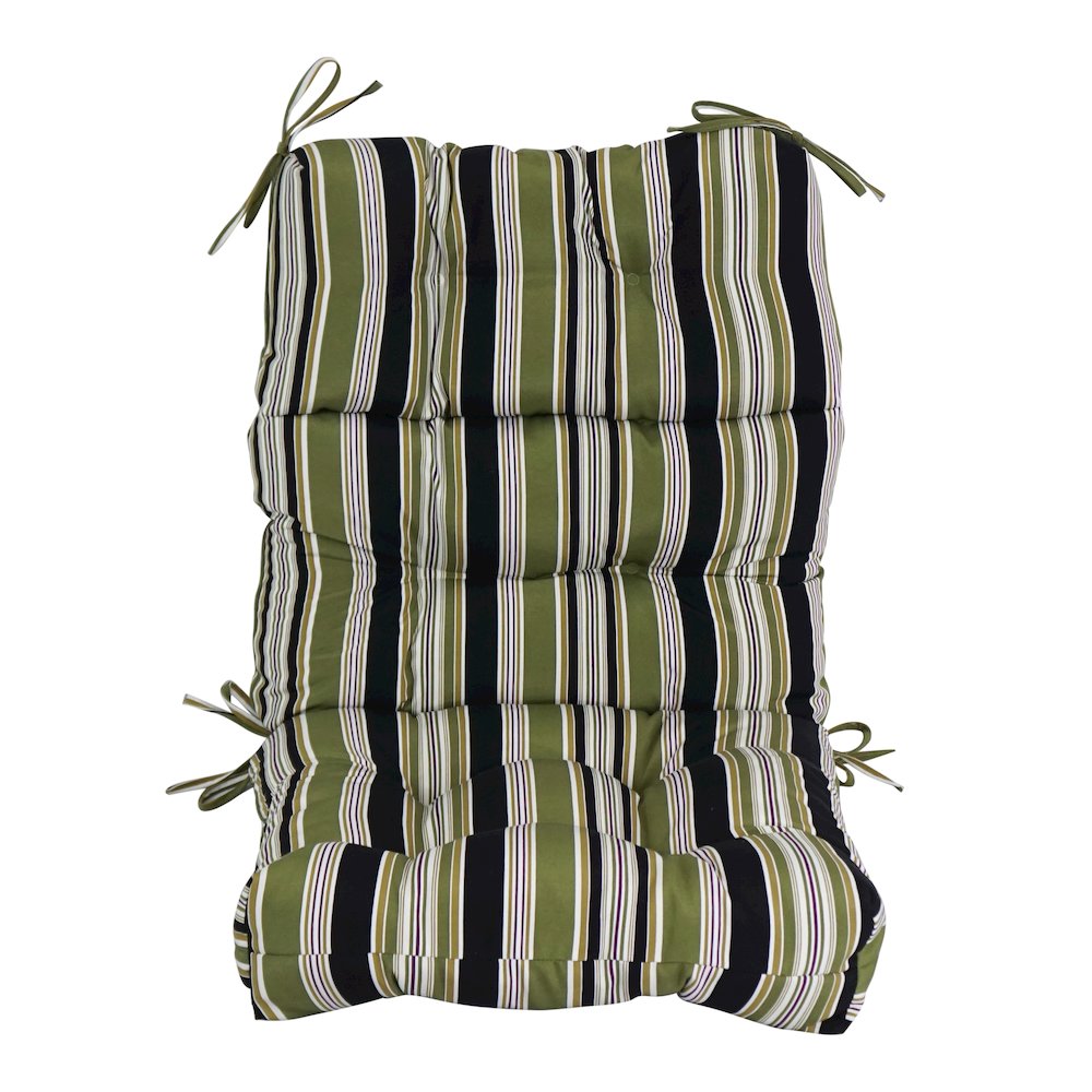 20-inch by 42-inch Spun Polyester Patterned Outdoor Tufted Chair Cushion. Picture 2