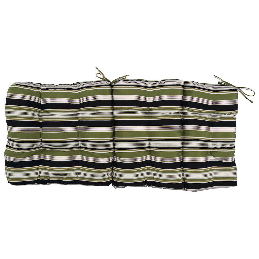 20-inch by 42-inch Spun Polyester Patterned Outdoor Tufted Chair Cushion. Picture 3