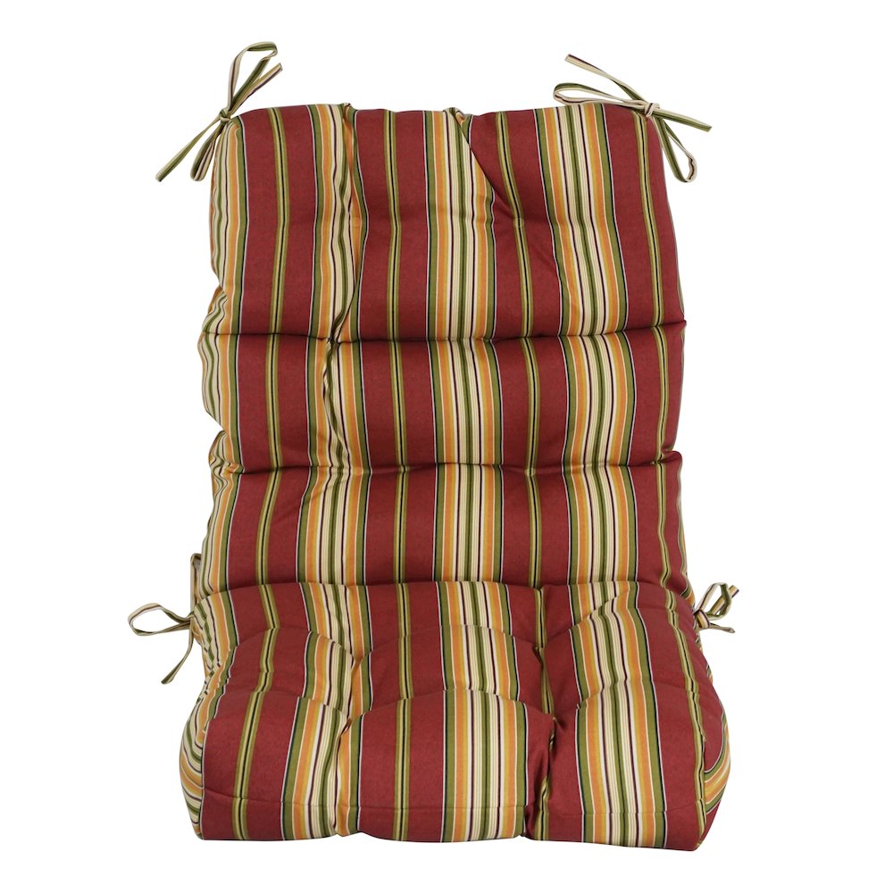 20-inch by 42-inch Spun Polyester Patterned Outdoor Tufted Chair Cushion. Picture 2